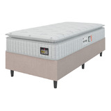 Cama Box Solteiro Espuma D33 Vangogh Pillow Bege Até 120kg