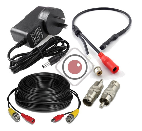 Micrófono Ambiental Espía Oculto Dvr Cctv Fuente Cable Rca