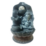 Fonte De Água Decorativa C/ Led Ganesha Cinza Tribal Direito