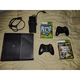 Xbox 360 (usada) + 2 Mandos + 3 Juegos