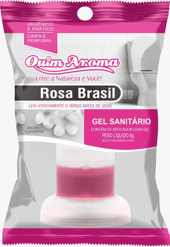 Kit 100 Unid Gel Sanitário Fragrânc. Rosas Brasil Quim Aroma