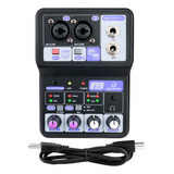 Mesa Som Mixer 2 Canais Xlr/p10 Gravação Interface Audio Pc