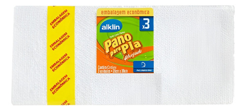 5 Kits Pano Pia Multiuso Limpeza Alklin 28cm X 30cm Branco