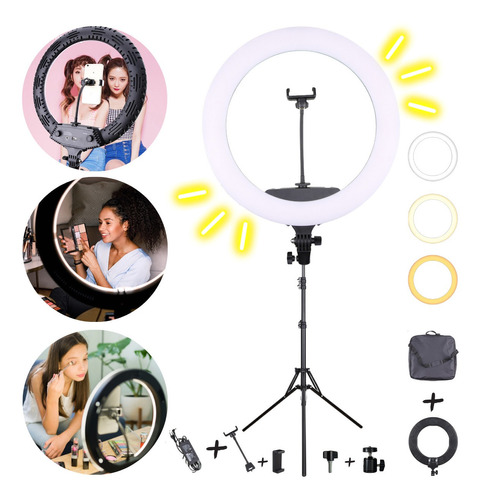 Ring Light 48 Led Selfie Lives Grande Potente Dimmer +tripe