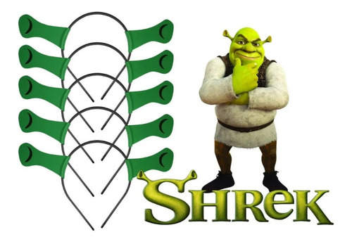  Tiaras Com Orelhas Shrek  Kit 5 Arquinhos