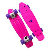 Skate Mini Cruiser Plástico Traxart Rosa Dz-201