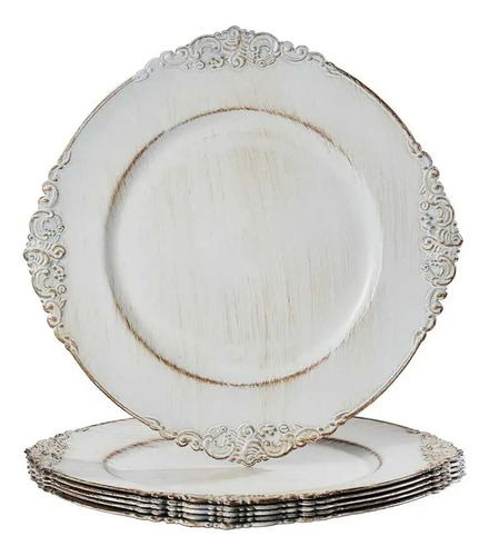 Plato De Sitio Blanco Tiza X 6u Pa120