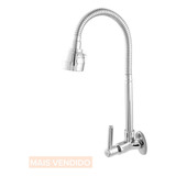 Torneira Metal Inox Gourmet Pia Cozinha Luxo De Parede