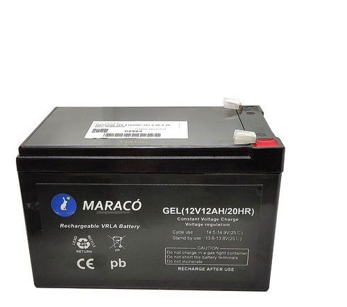 Batería Alarma Ups Solar Led Gel 12v 12amp Maracó® 02564