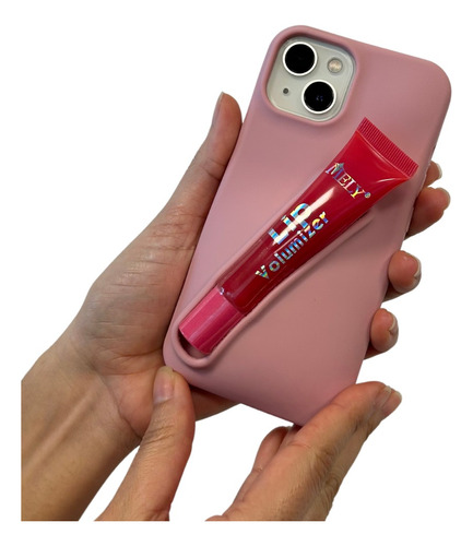 Funda Lip Case iPhone 13 14 15 Pro Max Con Gloss Labial 