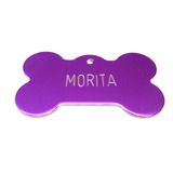 Placa De Identificación Para Perro Grande Grabada Hueso