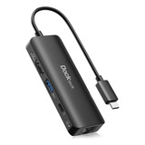 Dockteck Hub Usb C 4k 60hz, 4 En 1 Usb C Pd Ethernet Hub Don