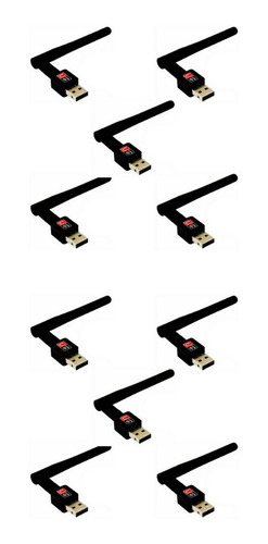 Kit 10 Adaptadores Wireless Usb Wifi Rede Sem Fio Atacado