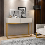 Buffet Eros Industrial Dourado Balcão Industrial Com Gaveta Cor Off White/dourado