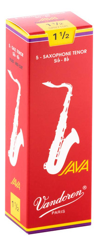 Vandoren Sr2715r Tenor Sax Java Rojo Reeds Fuerza 1,5; Caja