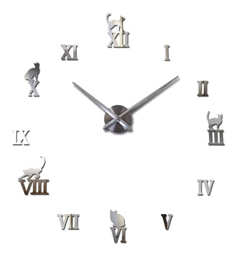 Reloj De Pared Con Diseño De Gatos En 3d