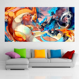 Cuadro Poliptico Mega Charizard Y Pokemon Xxl 192x100cm