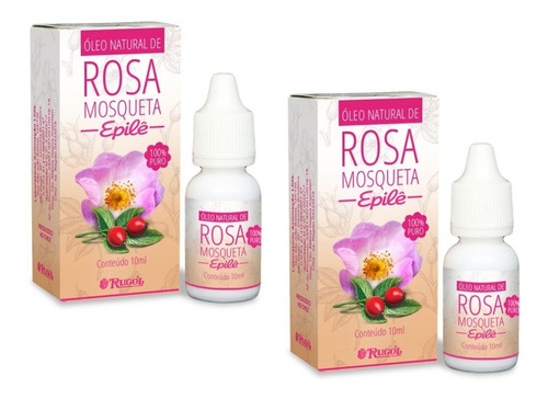 2 Óleo Rosa Mosqueta Rugol Epilê Natural 100% Puro 10 Ml