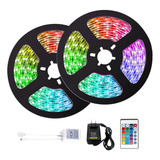 Tiras De Luces Led, 10 M, 3528 Rgb, Impermeable, Enchufe Est