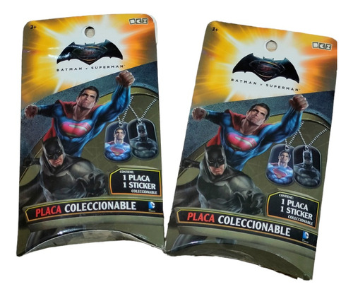 Placa Coleccionable Batman Vs Superman Pack 2