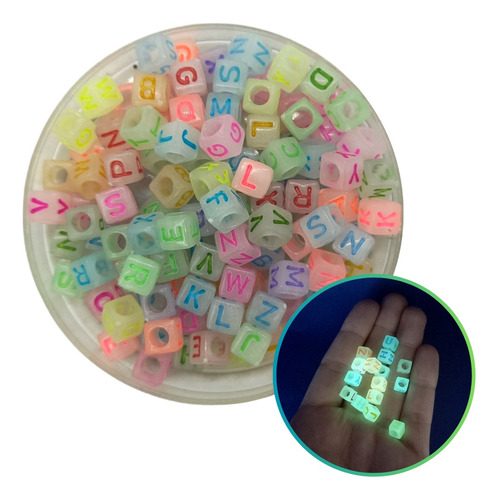 25gr Letra Cubo Multicolor Fluorescente Bijouterie Pulseras