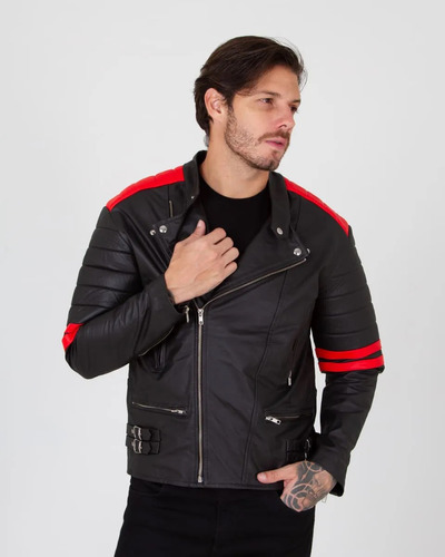 Jaqueta De Couro Legitimo Masculina - Motoqueiro Spider