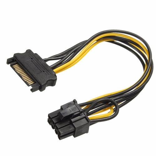 Adaptador / Cabo Vga Pci-ex 8 Pinos/ 1 Sata Macho Fonte 026