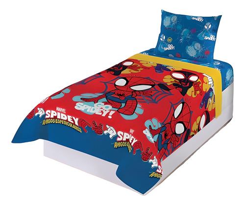 Jogo De Lençol Solteiro Spidey Infantil Aranha Funko 3 Peças