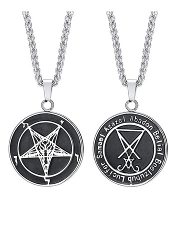 Collar Pentagrama Invertido Baphomet Sigil Lucifer Satán Pr