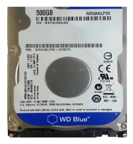 Disco Duro Western Digital Wd Sc Blue 500gb Igual A Nuevo !