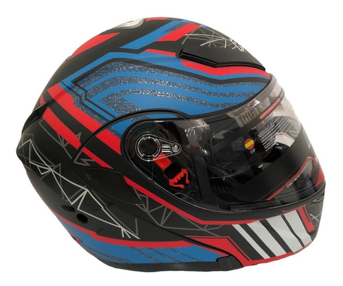 Casco Abatible Iron Racing Dot Ir-121 R Negro/rojo Mate 