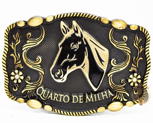 Fivela Country Cavalo Quarto De Milha Especial Ouro Velho