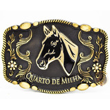 Fivela Country Cavalo Quarto De Milha Especial Ouro Velho