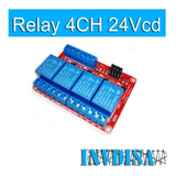 Modulo De 4 Canales Relevadores 24v Arduino Pic - Facturado