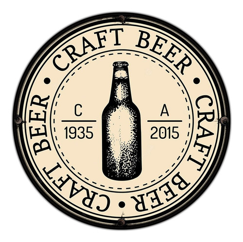 #634 - Cuadro Decorativo Vintage - Cerveza Beer Bar No Chapa