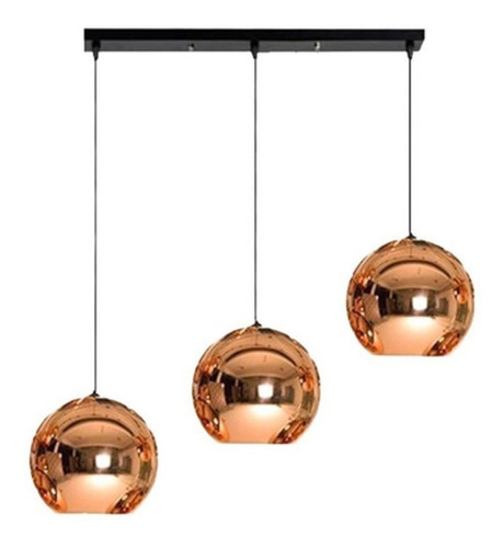 Lampara De Techo Colgante Tom Dixon Triple Plateada Espejo