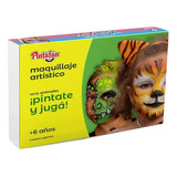 Kit Maquillaje Artistico Pintura Stencil Animales Niños