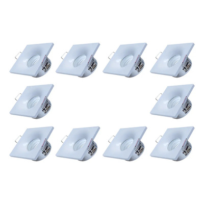 Empotrado 3w Led Mini Spot 5 Cm Para Falso Plafon 10 Pack Estructura Blanco Cuadrado Luz Neutra