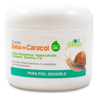 Joss Fervier crema baba de caracol + ácido hialurónico | repara piel sensible día\u002Fnoche | Meses sin interés