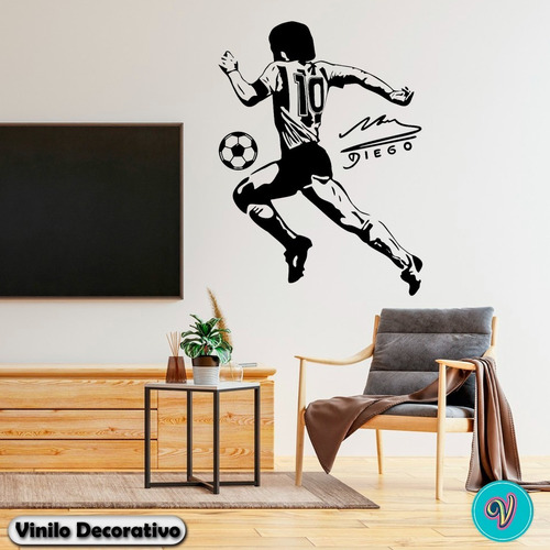 Vinilo Decorativo Maradona Futbol Pared Puerta