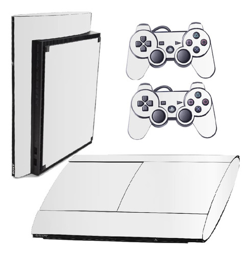 Skin Ps3 Super Slim Adesivo Película Brilho Cor Branco