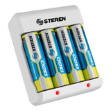 Cargador Steren Con 4 Pilas Aa + 4 Aaa De 1100mah Recargable