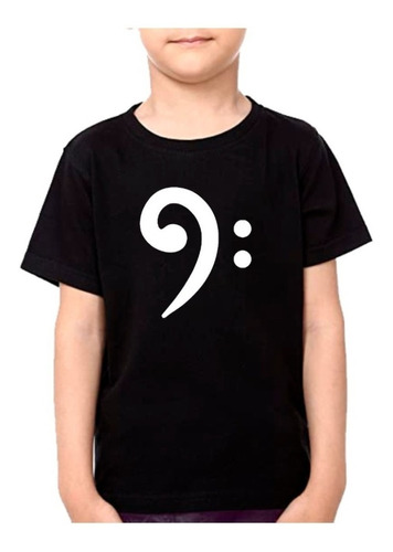 Camiseta Infantil Camisa Banda Música Clave De Fá Fa Notas