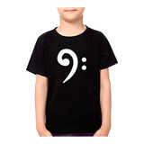 Camiseta Infantil Camisa Banda Música Clave De Fá Fa Notas