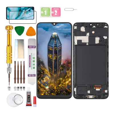 Pantalla Para Samsung A20 Sm-a205g A205f Galaxy A205g/ds Con Marco Incell Negro