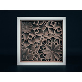 Cuadro Decorativo Mandala Floral Multicapa En Madera