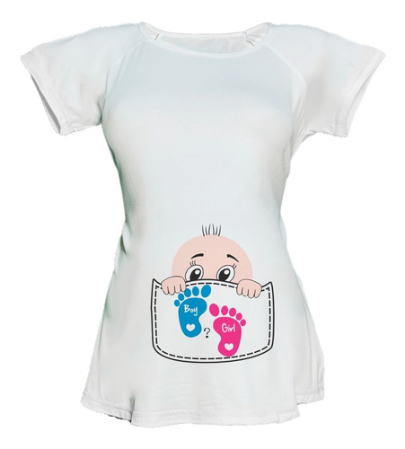 Blusa Especial De Maternidad Embarazo Es Una Niña / Un Niño