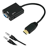 Hdmi Para Vga Com Áudio P2 Conversor Adaptador De Vídeo