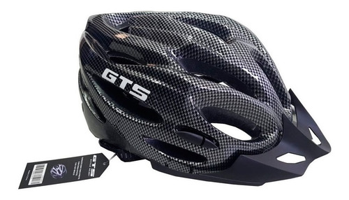 Capacete Com Sinalizador Led Ciclismo Bike Preto Grafite Gts