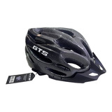 Capacete Com Sinalizador Led Ciclismo Bike Preto Grafite Gts